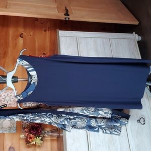 Womens dress with flowing three quarter sleeve jacket